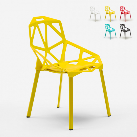 Moderni geometrinen tuoli metallimuovia Hexagonal
