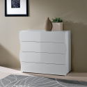 Makuuhuoneen lipasto 100cm design 4 laatikkoa kiiltävä valkoinen Onda Draw Tarjous