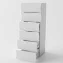 6-laatikkoinen makuuhuoneen design lipasto valkoinen Onda Septet Alennusmyynnit