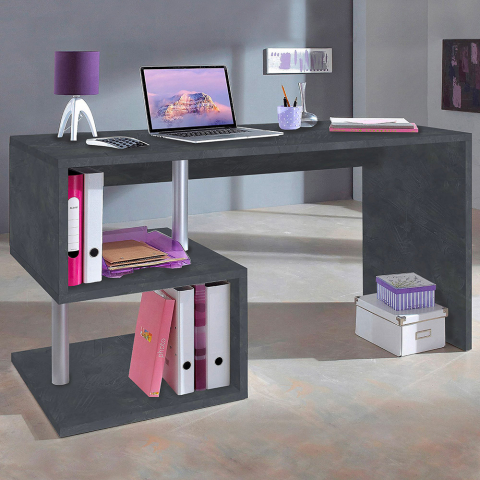 Antrasiittinen moderni design toimistotyöpöytä 140x60cm Esse 2 Report