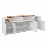 Valkea puinen design-senkki Corona Side, 200 cm, 4 ovella ja lokeroilla Alennusmyynnit