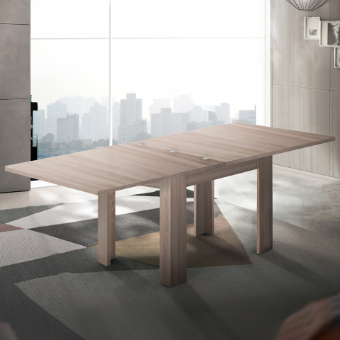 Jatkettava puinen taitettava ruokapöytä 90-180x90cm Jesi One