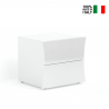 Kiiltävä valkoinen design yöpöytä 2 laatikkoa makuuhuone Arco Smart Myynti