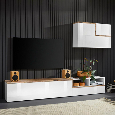 Varusteltu seinä TV-kaappi seinäkaappi olohuone design Zet Skone Acero