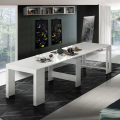 Jatkojalettava valkoinen kiiltävä konsolipöytä 90x51-300cm Pratika White Tarjous