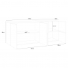 Sideboard Zet Fabrik Ardesia L, 210 cm, 6 ovea, eteinen/ruokasali Malli