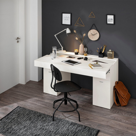 Työpöytä liukukansi tilaa säästävä koti toimisto 130x60cm Sliding L