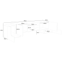 TV-taso 190 cm, 4 ovea, 2 hyllyä, moderni muotoilu, Pillon Ardesia XL Varasto