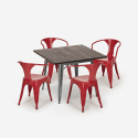 setti teollinen muotoilu pöytä 80x80cm 4 tuolia Lix tyyli keittiö baari hustle Valinta