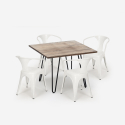 pöytäsetti teollinen muotoilu 80x80cm 4 tuolia tyyli keittiö baari reims Malli