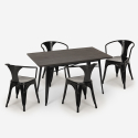 setti teollinen muotoilu pöytä 120x60cm 4 tuolia Lix tyyli keittiö baari caster Hinta