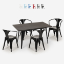 setti teollinen muotoilu pöytä 120x60cm 4 tuolia Lix tyyli keittiö baari caster Alennukset