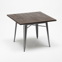 pöytäsetti keittiö teollinen pöytä 80x80cm 4 tuolia puu metalli hustle wood 