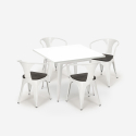 pöytäsetti teollinen valkoinen 80x80cm 4 tuolia Lix puu century wood white Ominaisuudet