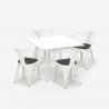 pöytäsetti teollinen valkoinen 80x80cm 4 tuolia Lix puu century wood white Ominaisuudet