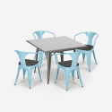 keittiösetti teollinen pöytä 80x80cm 4 tuolia Lix puu metalli century wood Ominaisuudet