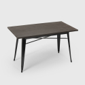 setti 4 tuolia Lix puinen pöytä 120x60cm teollinen ruokasali caster wood 