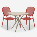 Setti 2 tuolia pöytä neliönmuotoinen 70x70cm beige sisä- ja ulkokäyttöön Lavett Valinta