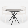 Setti 2 tuolia moderni design pöytä pyöreä musta 80cm Gianum Dark Malli