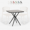 Setti 2 tuolia neliönmuotoinen pöytä 70x70cm musta design ulkokäyttöön Magus Dark Myynti