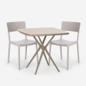 Setti 2 tuolia pöytä neliönmuotoinen beige 70x70cm polypropeeni design Regas Malli