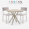 Setti 2 tuolia pöytä neliönmuotoinen beige 70x70cm polypropeeni design Regas Varasto