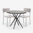 Pöytäsetti pyöreä musta 80cm 2 tuolia design moderni Aminos Dark Malli