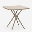 Pöytäsetti neliönmuotoinen beige polypropeeni 70x70cm 2 tuolia design Larum 