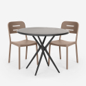 Pöytäsetti pyöreä musta 80cm 2 tuolia design moderni Ipsum Dark Malli