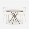 Setti 2 tuolia polypropeeni design pöytä 80cm pyöreä beige Kento Luettelo