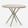 Setti 2 tuolia polypropeeni design pöytä 80cm pyöreä beige Kento 