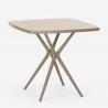 Setti 2 tuolia design polypropeeni pöytä neliö 70x70cm beige Saiku 