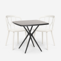Pöytäsetti neliönmuotoinen musta 70x70cm 2 tuolia ulos design Saiku Dark Luettelo