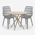 Setti 2 tuolia moderni design pöytä pyöreä beige 80cm ulos Bardus Hinta
