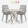Setti 2 tuolia moderni design pöytä pyöreä beige 80cm ulos Bardus Ominaisuudet