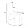 Setti 2 tuolia polypropeeni neliönmuotoinen pöytä beige 70x70cm design Cevis 