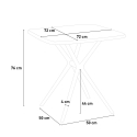 Setti 2 beige neliön muotoista pöytätuolia 70x70cm polypropeenista ulkokäyttöön Clue 