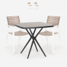 Neliön muotoinen musta pöytä 70x70cm 2 tuolia moderni muotoilu Clue Tumma Tarjous