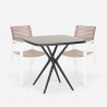 Neliön muotoinen musta pöytä 70x70cm 2 tuolia moderni muotoilu Clue Tumma Alennusmyynnit
