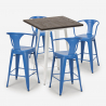 Lix-henkinen korkea baaripöytä ja 4 tuolia bruck white, 60x60cm, puu ja metalli Ominaisuudet
