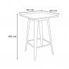 Lix-henkinen korkea baaripöytä ja 4 tuolia bruck white, 60x60cm, puu ja metalli 