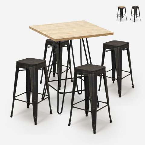 Lix-henkinen korkea baaripöytä ja 4 tuolia oudin, 60x60cm Tarjous