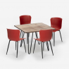 Nelikulmainen pöytä 80x80cm 4 tuolia puu metalli teollinen tyyli Kynsi Ominaisuudet
