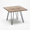 Nelikulmainen pöytä 80x80cm 4 tuolia puu metalli teollinen tyyli Kynsi 
