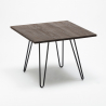Pöydän setti 80x80cm neliö 4 tuolia teollinen tyyli metallia Kynsi Tumma 