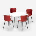 Lix teollisen muotoilun neliön muotoinen pöydän setti 80x80cm 4 tuolia avainavain light Mitat