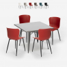 setti 4 tuolia neliön muotoinen pöytä 80x80cm Lix teollinen muotoilu wrench Tarjous