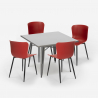 setti 4 tuolia neliön muotoinen pöytä 80x80cm Lix teollinen muotoilu wrench Ominaisuudet