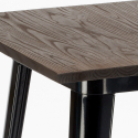 4 metallista jakkaraa teollinen korkea pöytä 60x60cm bruck wood musta 