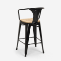 Bruck Top Light 4 baarituolia + baaripöytä 60x60 cm metallia ja puuta 